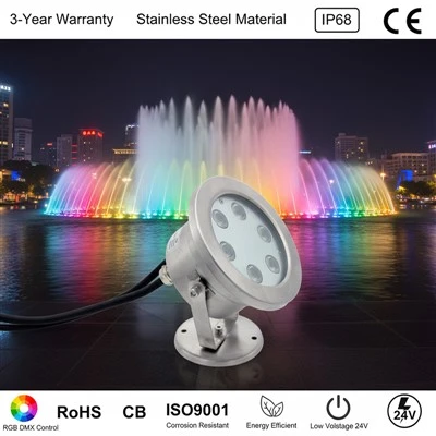 ضوء RGB متغير اللون تحت الماء|ماء LED بركة وضوء بركة